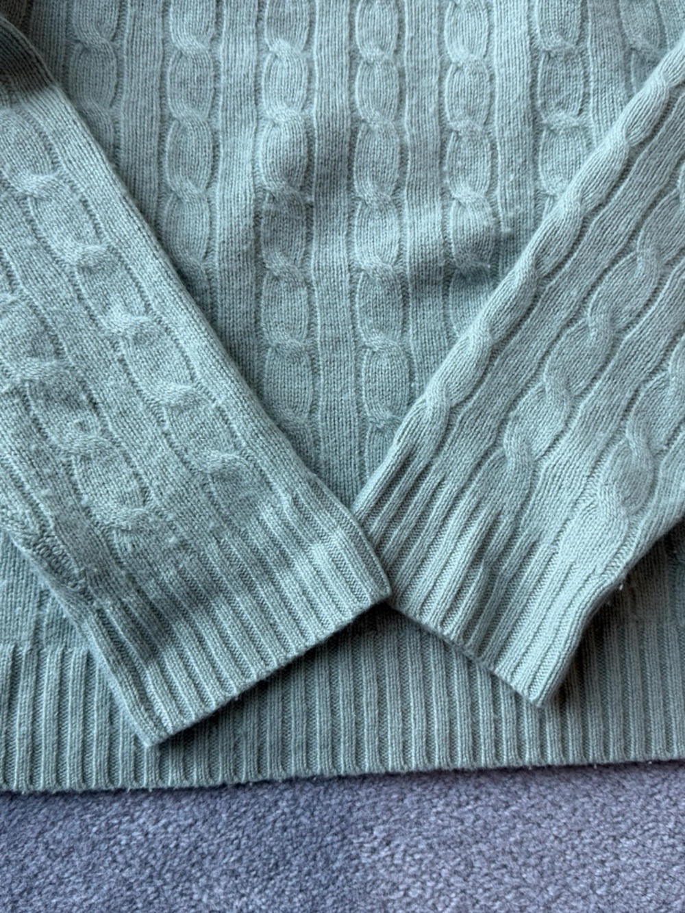LESET Cable Knit Crewneck Sweater - Seafoam Green - Picture 4 of 4